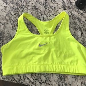 Nike dri-fit neon yellow sports bra